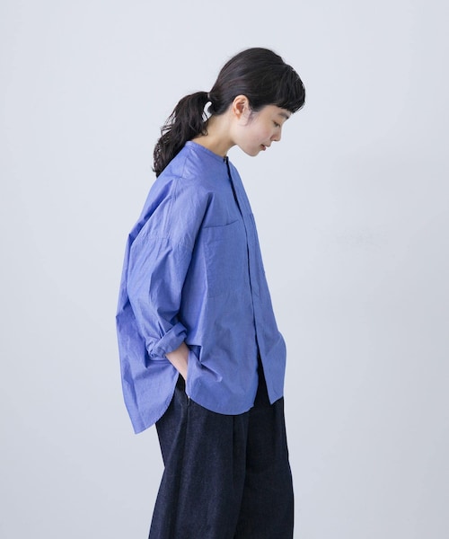 かぐれ（カグレ）の「コットンダブルポケットワイドシャツ（シャツ/ブラウス・レディース・OFF/BLUE・FREE）」の19枚目の写真