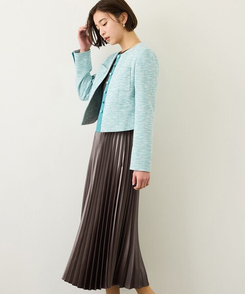 ROPE'(ロペ)の「シャイニープリーツスカート/イージーケア(スカート・レディース・ダークブラウン/ベージュ系・F)」の9枚目の写真