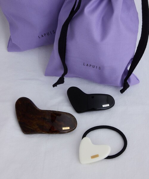 SENSE OF PLACE by URBAN RESEARCH（センスオブプレイスバイアーバンリサーチ）の「LAPUIS　Plump Heartヘアゴム（ヘアゴム・レディース・IVORY/BLACK/BROWN・One）」の5枚目の写真