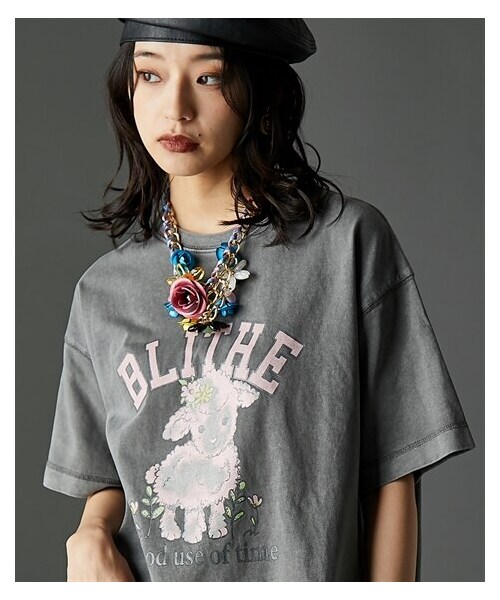 Tシャツ カットソー 大きいサイズ レディース 綿100％ ピグメント染グラフィック プリント GEVS. 対応 M〜5L ニッセン nissen 綿100％ピグメント染グラフィックプリントTシャツ＜大きいサイズ