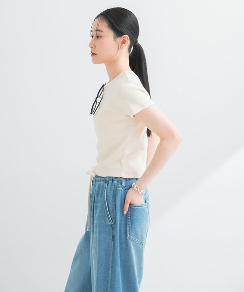 URBAN RESEARCH(アーバンリサーチ)の「『別注』Miller×URBAN RESEARCH Prib Tiny T-SHIRTS(Tシャツ/カットソー・レディース・IVORY/NVY BORDER/BLK BORDER・FREE)」の7枚目の写真