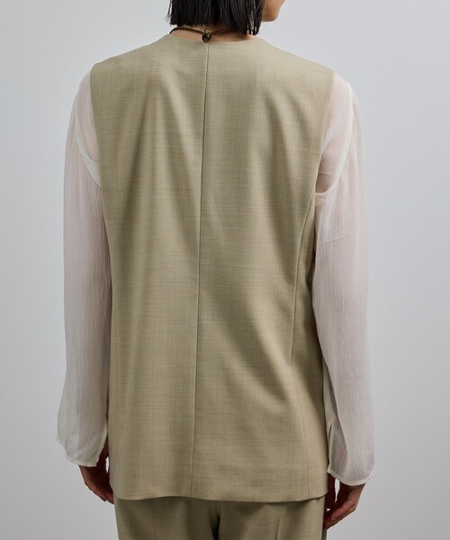 ROPE'（ロペ）の「【洗える】ウール混ツイル ジレベスト/セットアップ対応【WEB・一部店舗限定】（ベスト・レディース・ブラック/ベージュ・F）」の13枚目の写真