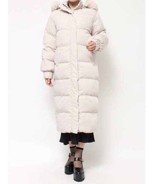 EATME（イートミー）の「フードダウンコート（ダウンジャケット/コート・レディース・ブラック/オフホワイト・F）」の2枚目の写真