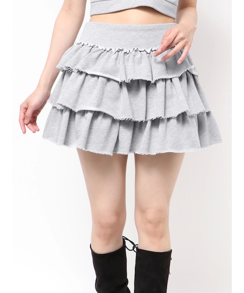 EATME（イートミー）の「【SETUP着用可】スウェットフリルスカート（スカート・レディース・グレー/ブラック/ネイビー/ブラウン・S/M）」の6枚目の写真