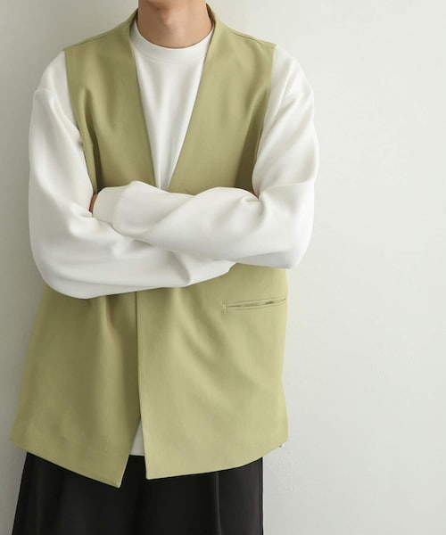 SENSE OF PLACE by URBAN RESEARCH(センスオブプレイスバイアーバンリサーチ)の「ダブルテーラードベスト(ベスト・メンズ・BLACK/GREEN/L.KHAKI/BLUE/OLIVE・M/L)」の4枚目の写真
