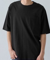 nissen | 綿１００％ヘビーウェイトオーバーサイズ５分袖Tシャツ（胸ポケット付）【大きいサイズ有】(Tシャツ/カットソー)