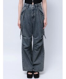 EMODA | ダブルベルトルーズジーンズ(デニムパンツ)
