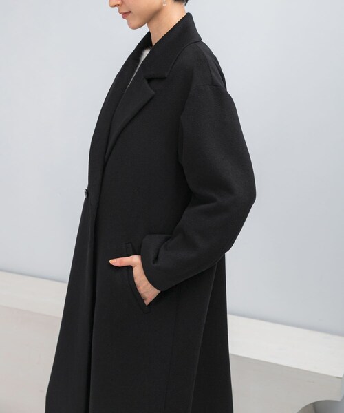 URBAN RESEARCH ROSSO（アーバンリサーチロッソ）の「カシミヤビーバーチェスターコート（チェスターコート・レディース・BLACK・36/38）」の14枚目の写真