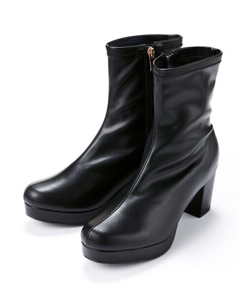 nissen（ニッセン）の「【ゆったり幅広】ストーム付ストレッチショートブーツ（低反発中敷）（ワイズ４Ｅ）（ブーツ・メンズ・黒/アイボリー/グレージュ・M=23.0~23.5cm/4E/L=24.0~24.5cm/4E/LL=25.0~25.5cm/4E/3L=26.0~26.5cm/4E）」の8枚目の写真