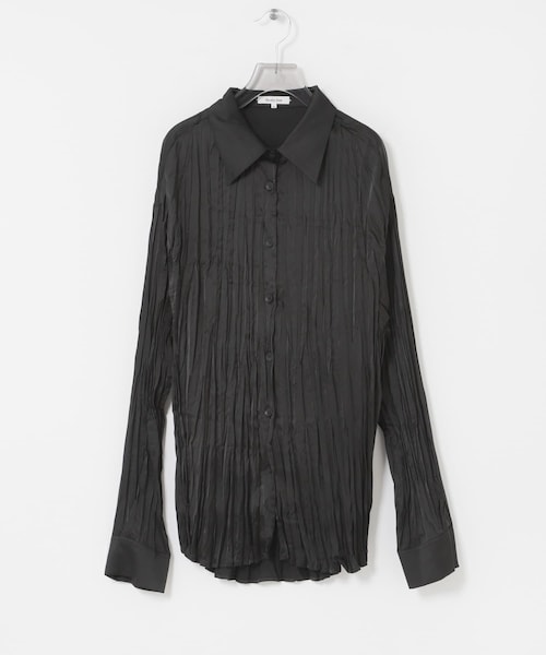 URBAN RESEARCH（アーバンリサーチ）の「Studio Doe　SATIN PLEATED SHIRTS（シャツ/ブラウス・レディース・BLACK/GREY/CREAM・S/M）」の2枚目の写真