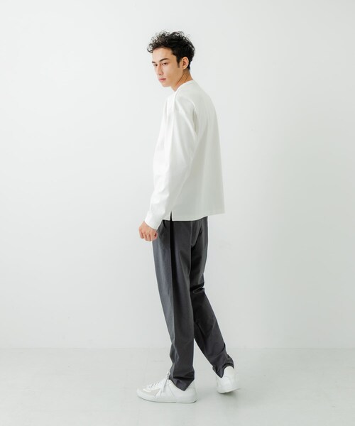 URBAN RESEARCH（アーバンリサーチ）の「コットンナイロンスムージーロングスリーブ（Tシャツ/カットソー・メンズ・WHITE/BEIGE/GRAY/BLACK・S/M/L）」の12枚目の写真