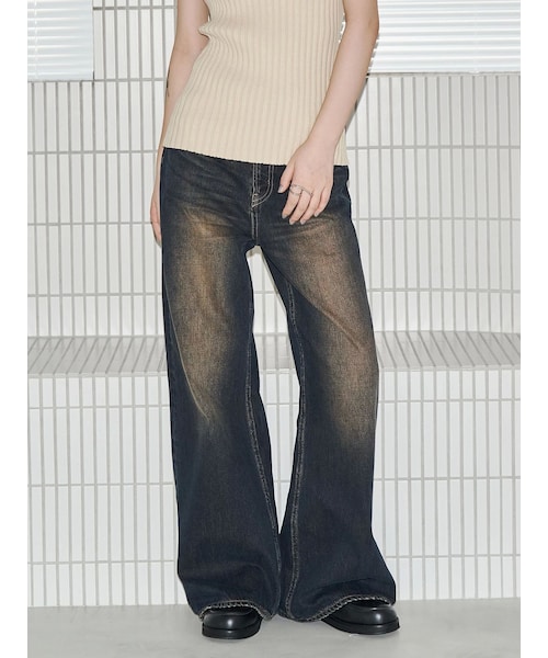 EMODA（エモダ）の「【VEQUM】RIM WIDE JEANS（その他・レディース・グレー・24/25/26）」の4枚目の写真