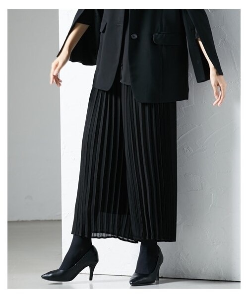 nissen（ニッセン）の「【喪服・礼服】洗えるプリーツワイドパンツ