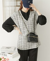 nissen | ツイードＶネックベスト(ベスト)