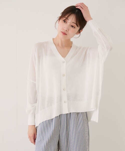 Jayro(ジャイロ)の「Vネックイージーカーディガン(カーディガン/ボレロ・レディース・ブラック/ホワイト系/ベージュ系/ライトグリーン/オレンジ系/イエロー・M)」の14枚目の写真