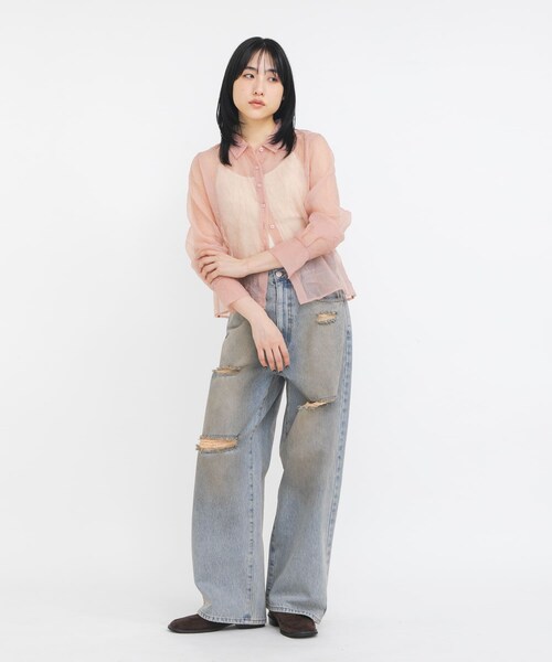 KBF（ケイビーエフ）の「マッドクラッシュデニム（デニムパンツ・レディース・KHAKI/BLUE・36/38）」の19枚目の写真