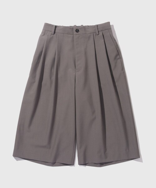 ADAM ET ROPE'（アダムエロペ）の「ドライウーステッドワイドショートスラックス（その他パンツ・メンズ・ブラック/グレー・L/M）」の3枚目の写真