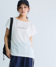 nissen | ＜大きいサイズ＞アクティブメッシュフレンチプリントTシャツ（吸汗速乾・UVカット）(スポーツグッズ)