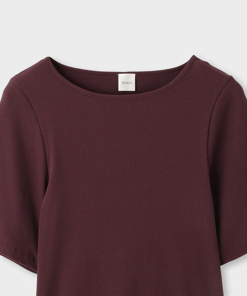 ROPE'(ロペ)の「【一部店舗限定】【REALM(レルム)】HALF-SLEEVE T-SHIRT|5分袖カットソー 26SS(ニット/セーター・レディース・ブラック/オフホワイト/ワイン・38)」の6枚目の写真