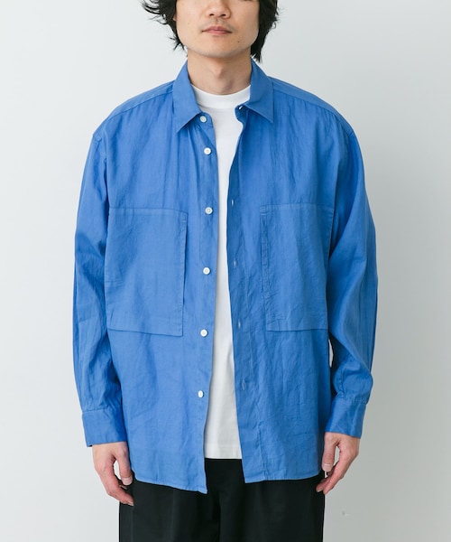 URBAN RESEARCH DOORS(アーバンリサーチドアーズ)の「STILL BY HAND GARMENT-DYE OVER SHIRTS(シャツ/ブラウス・メンズ・SKY BLUE/ECRU/BLACK NAVY・46/48)」の2枚目の写真