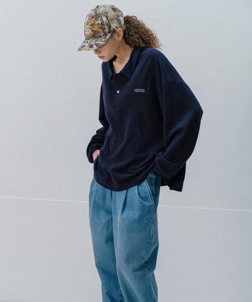 URBAN RESEARCH（アーバンリサーチ）の「SEE SEE　LS POLO (KNIT SEW)（ニット/セーター・メンズ・BLACK/NAVY・M/L/XL/XXL）」の12枚目の写真