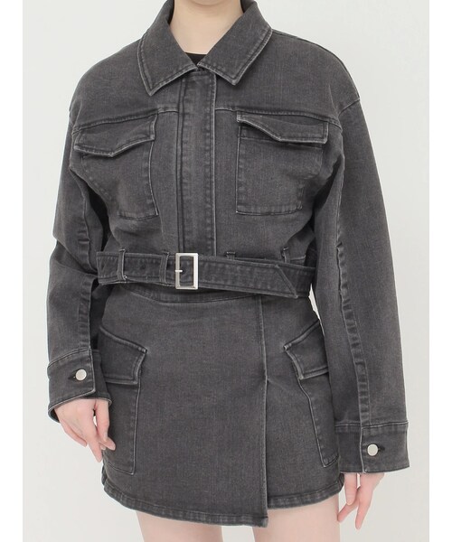 MURUA（ムルーア）の「クロップドGジャン（デニムジャケット・レディース・ブラック/オレンジ/ブルー・F）」の2枚目の写真