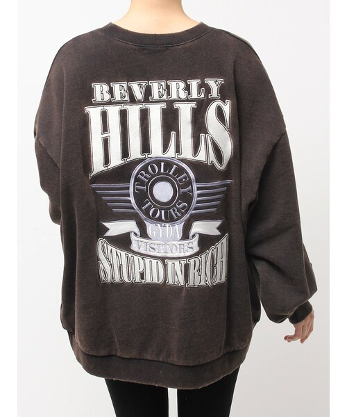 GYDA（ジェイダ）の「BEVERLY HILLSドルマンスウェットトップス（スウェット・レディース・オフホワイト/グレー/レッド/キャメル/ブラック/ネイビー/ピンク・F）」の13枚目の写真