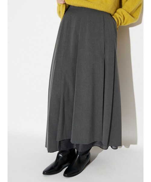 ELENDEEK（エレンディーク）の「SLIT PLEATS SK（スカート・レディース・オフホワイト/グレー・01/02）」の12枚目の写真