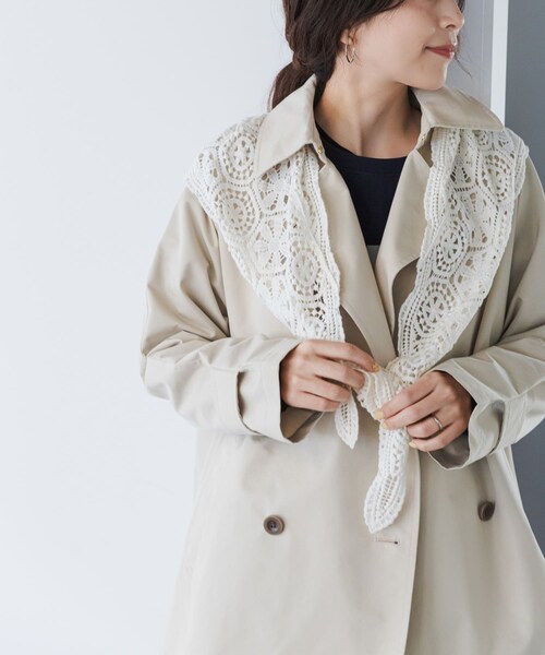 URBAN RESEARCH DOORS（アーバンリサーチドアーズ）の「レーススカーフ（ストール/ショール・レディース・OFF WHITE/BLACK・One）」の5枚目の写真