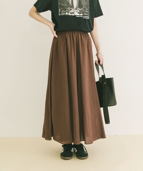ITEMS URBANRESEARCH（アイテムズ アーバンリサーチ）の「コットン楊柳フレアスカート（スカート・レディース・GRY/BRN/L/KHK・Free）」の11枚目の写真