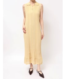 LAGUNAMOON | シャツカラーメランジニットワンピース(ワンピース)