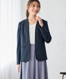 nissen | 大きいサイズ ノーカラージャケット【はっ水・ストレッチ・形態安定・ウォッシャブル】(ジャケット/アウター)