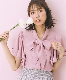 marun | 大きいサイズフリルリボンタイブラウスmarun(シャツ/ブラウス)