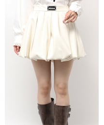 Now me. by NYLON JAPAN | フェイクレザーバルーンミニスカート(スカート)