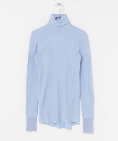 かぐれ（カグレ）の「1dozen　タイト ハイネック ロングTシャツ（Tシャツ/カットソー・レディース・White/Top M Gray/Ash blue・1）」の3枚目の写真