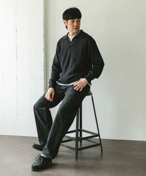 URBAN RESEARCH DOORS(アーバンリサーチドアーズ)の「『一部WEB限定カラー』コットンウール スキッパーニット(ニット/セーター・メンズ・NAVY/CHARCOAL/BROWN・M/L)」の12枚目の写真