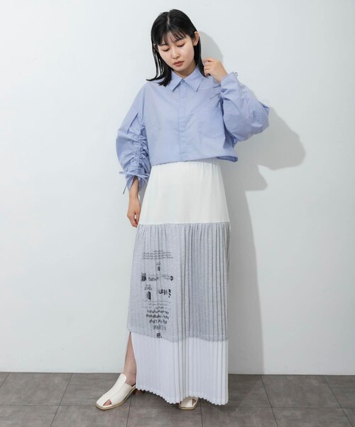 THE GOODLAND MARKET（ザグッドランドマーケット）の「SREU　ソフトプリーツロングSKIRT（スカート・レディース・Assort1/WHITE/BLACK/Assort2・M）」の15枚目の写真