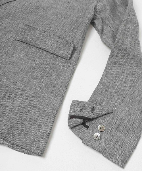 URBAN RESEARCH DOORS（アーバンリサーチドアーズ）の「ヘリンボーンリネンジャケット（テーラードジャケット・レディース・CHARCOAL・Free）」の4枚目の写真