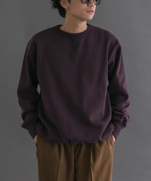 URBAN RESEARCH DOORS（アーバンリサーチドアーズ）の「FORK&SPOON　リサイクルコットン裏毛クルーネックスウェット（スウェット・メンズ・DARKPURPLE/BLACK/OATMEAL・4/5）」の4枚目の写真