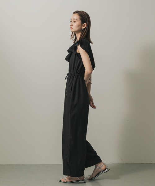 SENSE OF PLACE by URBAN RESEARCH（センスオブプレイスバイアーバンリサーチ）の「フリルオールインワン（サロペット/オーバーオール・レディース・Y.BEG/NAVY/BLACK・S/M）」の7枚目の写真