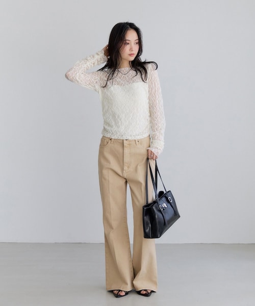 VIS(ビス)の「カラーフレアデニムパンツ(デニムパンツ・レディース・スミクロ/ベージュ/サックス・M/S)」の20枚目の写真