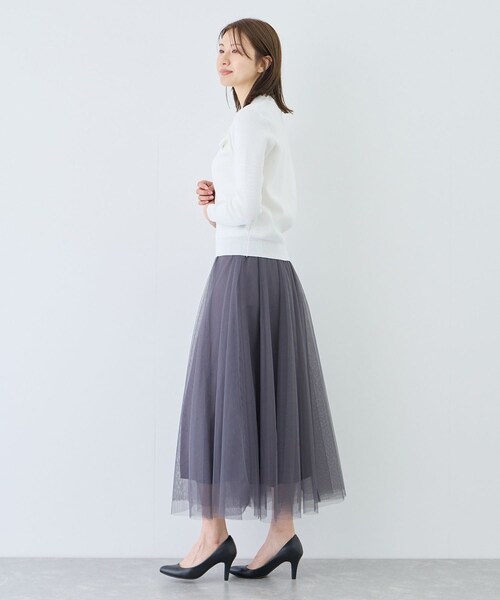 Jayro（ジャイロ）の「フラップポケット付きリブポロニット（ニット/セーター・レディース・ブラック/ホワイト系・M）」の20枚目の写真