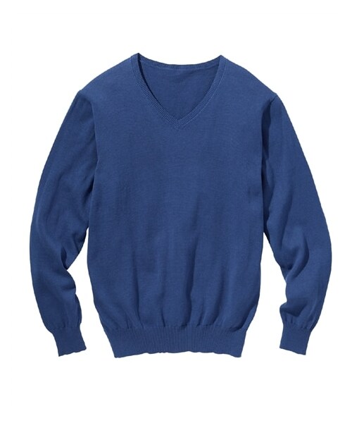 nissen（ニッセン）の「洗える綿１００％Vネックニット（ハイゲージ）【大きいサイズ】（ニット/セーター・メンズ・グリーン系/ネイビー/チャコール/黒/カーキ/グレージュ/ダークブルー・3L/4L/5L/6L/8L/10L）」の7枚目の写真