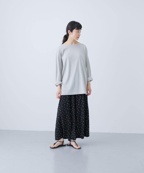 かぐれ（カグレ）の「ボートネックロングカットソー（Tシャツ/カットソー・レディース・OFF/L.GRAY/NAVY・Free/FREE）」の17枚目の写真