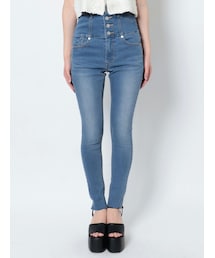 EMODA | アシメスリットハイウエストパギンス(デニムパンツ)