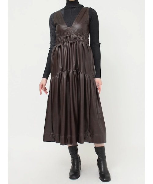 MURUA（ムルーア）の「ウエストギャザージャンパースカート