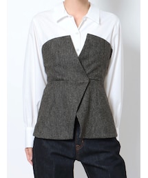 LAGUNAMOON | ツイードドッキングシャツブラウス(シャツ/ブラウス)