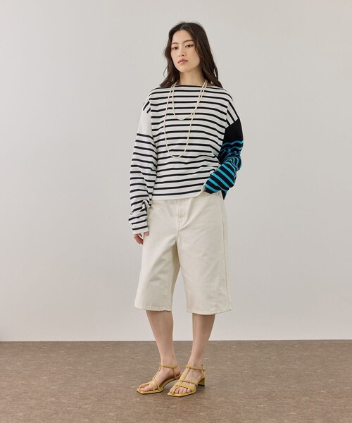 ADAM ET ROPE'(アダムエロペ)の「【NEEDBY for ADAM ET ROPE'】別注 RILLEY(デニムパンツ・レディース・ブラック/オフホワイト・1/2)」の12枚目の写真