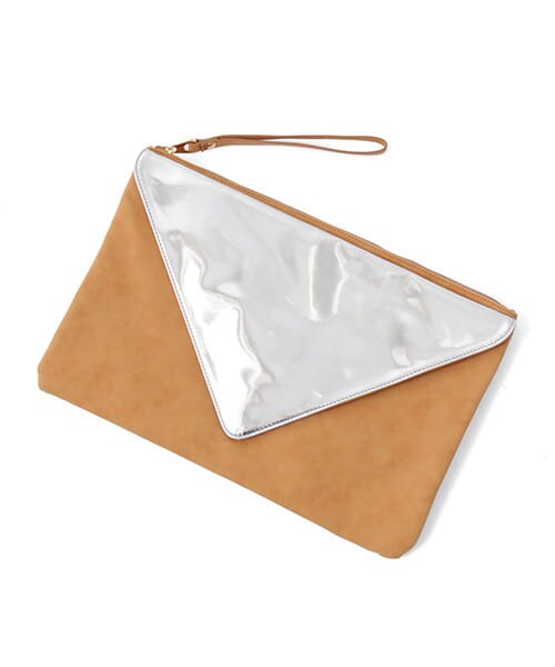 KBF（ケイビーエフ）の「異素材クラッチBAG（クラッチバッグ・レディース・シルバー/ホワイト/ブラック・one）」の3枚目の写真