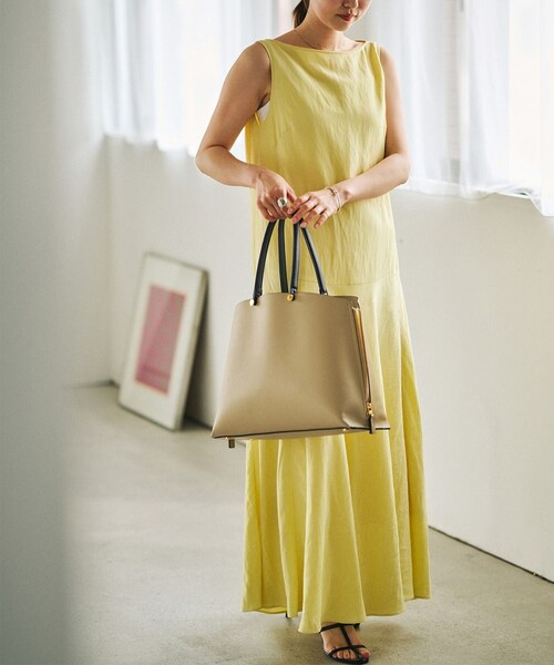 ROPE'(ロペ)の「【E'POR】【WEB限定】Y BAG Medium+/A4対応・通勤(トートバッグ・レディース・キナリ/ベージュ/ブルー系・F)」の8枚目の写真